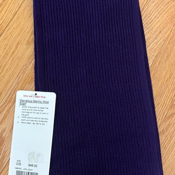 lululemon Marvelous Merino Wool Scarf Purple NWT - Picture 3 of 3